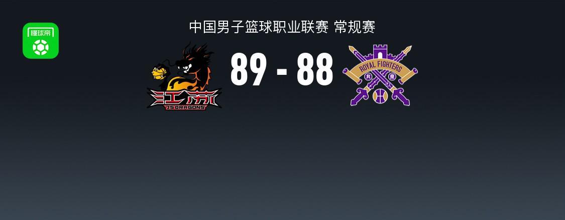 九游-江苏89-88险胜北控，里勒28分错失绝平罚球，贾尔斯30+13